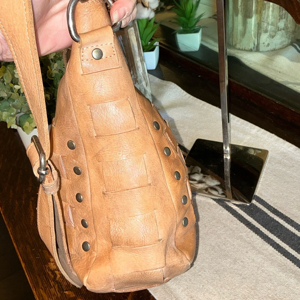 Bed Stu Orchid Leather Satchel Handbag Crossbody Bag Taupe Driftwood MSRP $280 - Picture 4 of 14